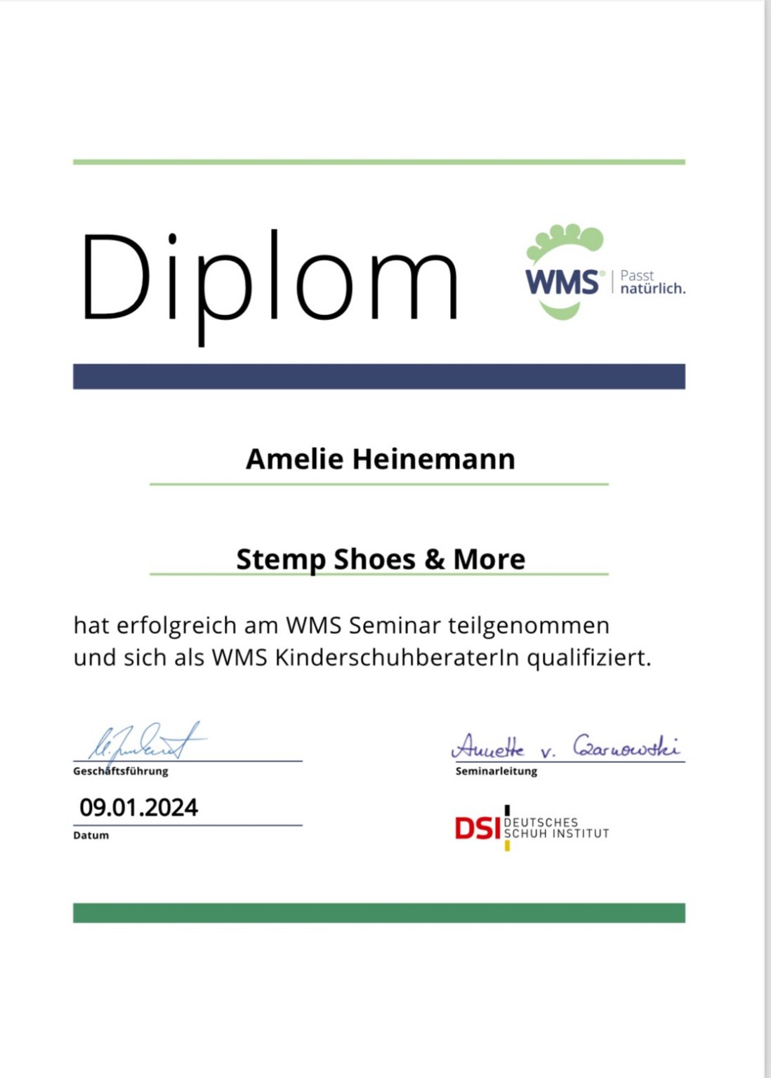 Amelie WMS Diplom